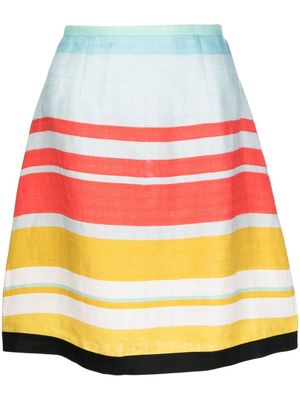 Bambah stripe-print linen mini skirt - Red