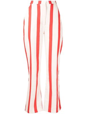 Bambah striped linen trousers - Red