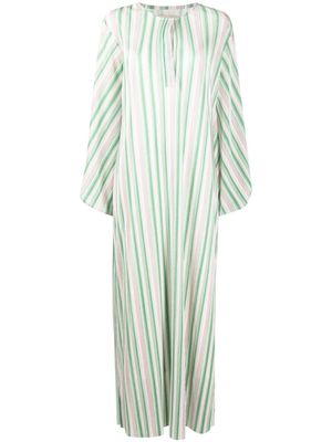 Bambah striped plissé kaftan dress - Green