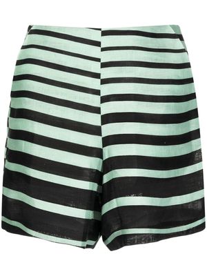 Bambah striped-print high-waisted shorts - Green