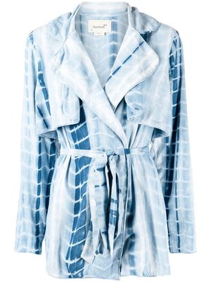 Bambah tie-dye trench-style blouse - Blue
