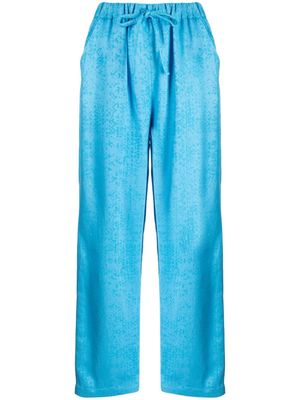 Bambah Torin abstract-print linen lounge trousers - Blue