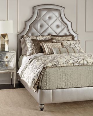 Bambi Quilted-Leather Queen Bed