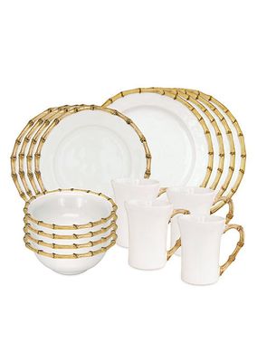 Bamboo Ceramic 16-Piece Dinnerware Set