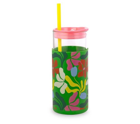 ban.do glass tumbler with straw