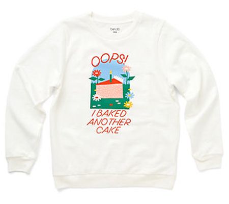 ban.do Long-Sleeve Sweatshirt, Oops - Ivory