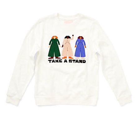 ban.do Long-Sleeve Sweatshirt, Take A Stand - I vory
