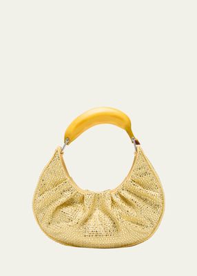 Banana Crystal Rhinestone Hobo Bag