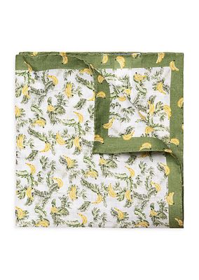 Banana Print Linen Pocket Square