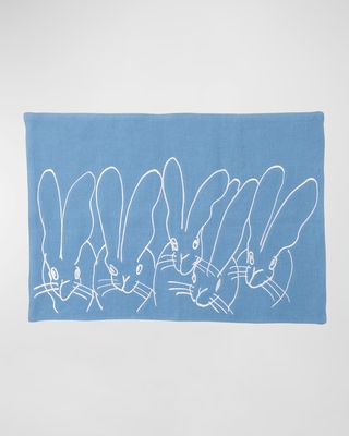 Band of Bunnies Embroidered Linen Placemat