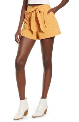 Band of Gypsies Phoenix Tie Waist Shorts in Apricot