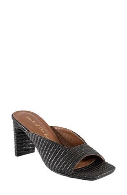 band of the free Suly Raffia Square Toe Sandal in Black
