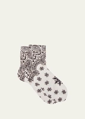 Bandana Paisley-Print Short Crew Socks
