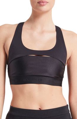 BANDIER Logo Cutout Racerback Sports Bra in Black