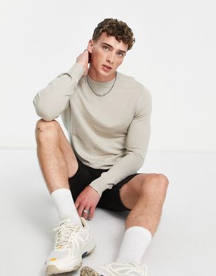 Bando fitted crew neck sweater-Gray