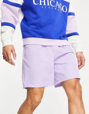 Bando loose fit tailored shorts in lilac-Purple