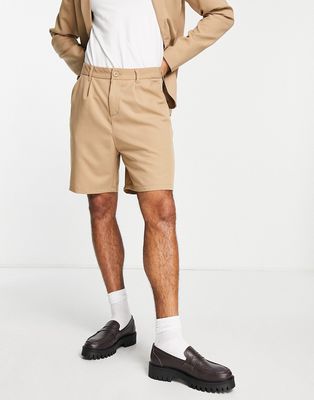 Bando loose fit tailored shorts-Yellow