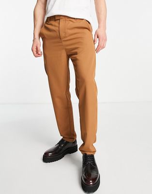 Bando pleated tapered pants-Brown