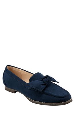 Bandolino Anella Bow Faux Suede Loafer in New Luxe Navy