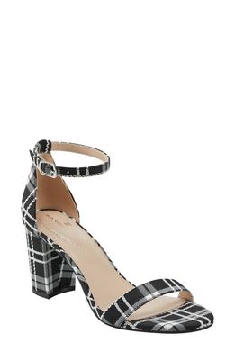 Bandolino Armory Ankle Strap Sandal in Black Plaid 