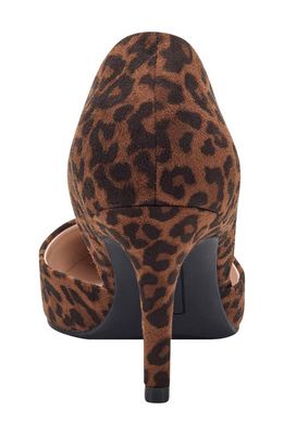 Bandolino Grenow d'Orsay Animal Print Pointed Toe Pump in Dark Brown Leopard