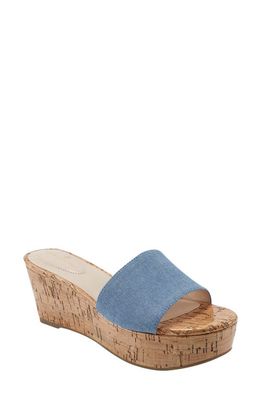 Bandolino Kennie Platform Wedge Sandal in Medium Blue 420