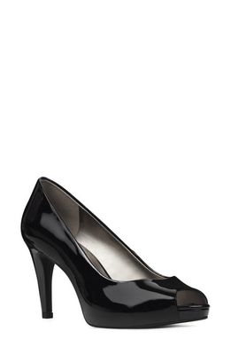 Bandolino Rainaa Peep Toe Pump in Black Patent 