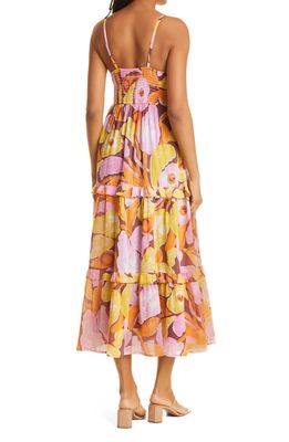 Banjanan Hazel Organic Cotton Midi Dress in Euphoric Bloom Paprika