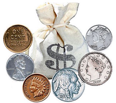 Bankers Bag of Over 60 Historic Coins