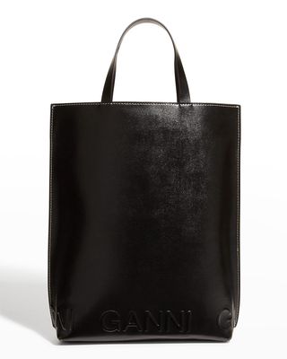 Banner Recycled Leather Tote Crossbody Bag