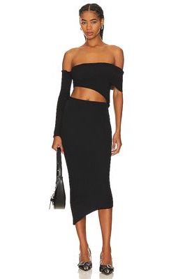 Baobab Botanico Off The Shoulder Maxi Dress in Black