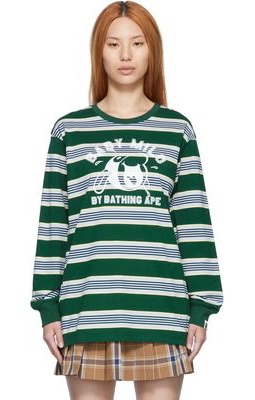 BAPE Green Baby Milo Hoop Long Sleeve T-Shirt