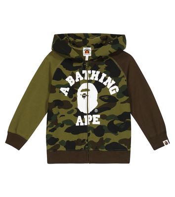 BAPE Kids 1st Camo College cotton jersey hoodie