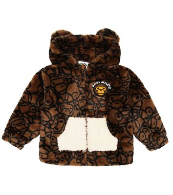 BAPE Kids All Baby Milo® printed faux shearling jacket