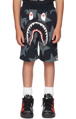 BAPE Kids Black Shark Shorts
