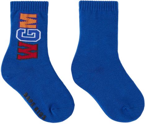 BAPE Kids Blue Shark Socks