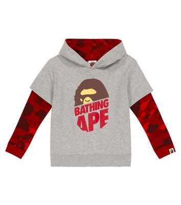 BAPE Kids Camo Ape Head cotton jersey hoodie
