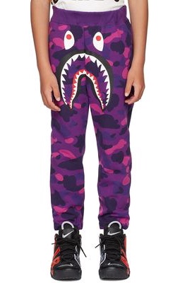 BAPE Kids Purple Camo Shark Lounge Pants