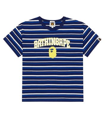 BAPE Kids Striped logo cotton T-shirt