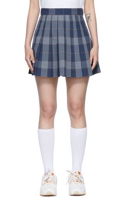 BAPE Navy Polyester Mini Skirt