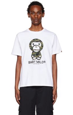 BAPE White & Khaki Camo Baby Milo T-Shirt