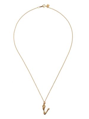 BAR JEWELLERY Letter V pendant necklace - Gold