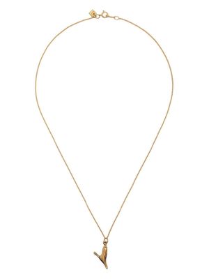 BAR JEWELLERY Letter Y pendant necklace - Gold