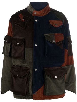 Baracuta colour-block panelled corduroy jacket - Blue
