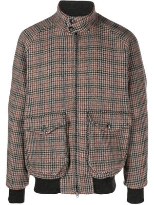 Baracuta G9 houndstooth-pattern wool jacket - Brown