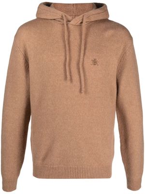 Baracuta logo-embroidered hooded jumper - Neutrals