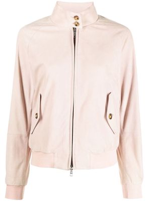 Baracuta suede-leather bomber jacket - Pink