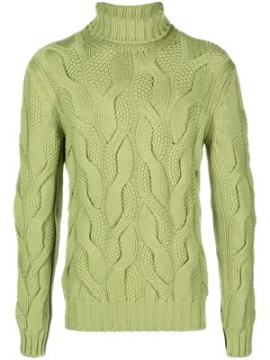 Barba cable-knit slim-cut jumper - Green