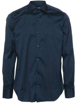 Barba classic-collar poplin shirt - Blue