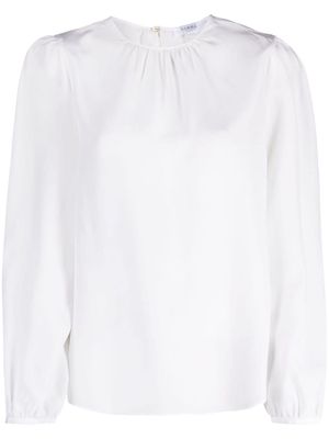 Barba crew-neck long-sleeve blouse - White